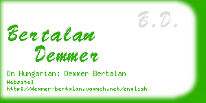 bertalan demmer business card